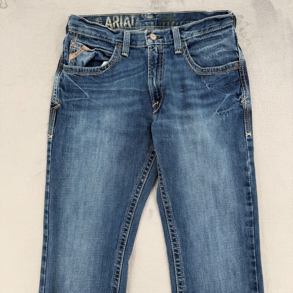 Ariat M5 Slim Straight Leg Jeans Mens Medium Wash Denim 100% Cotton Size 33/36 - Picture 10 of 15